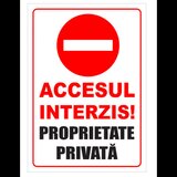 Semn pentru accesul interzis proprietate privata